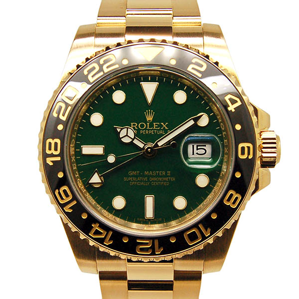 ロレックス　ROLEX　GMTマスター2　Ref.116718LN　グリーン　K18イエローゴールド　40mm　USED　中古