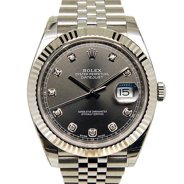 ロレックス　ROLEX　デイトジャスト41　126334G　10Pダイヤ　ダークロジウム　未使用品