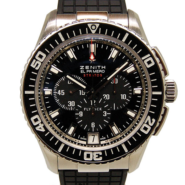 ゼニス　ZENITH　エルプリメロ　ストラトス　フライバック　03.2060.405/21.R515　SS　45,5mm　自動巻　ラバー　USED　中古