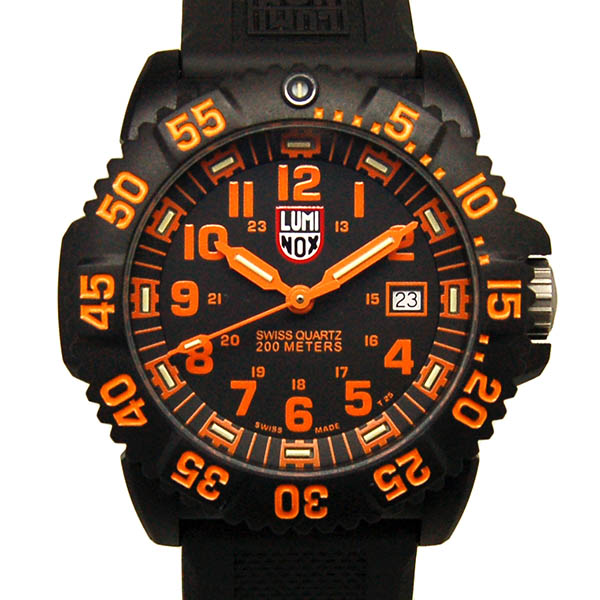 ルミノックス　LUMINOX　ネイビーシールズ　シリーズ　3050/3950　ブラック/オレンジ　USED　中古