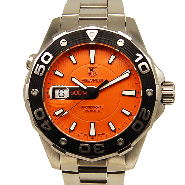 タグホイヤー　TAG HEUER　アクアレーサー　WAJ1113.BA0870　クォーツ　SS　オレンジ　43mm　USED　中古
