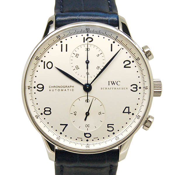 IWC　ポルトギーゼ　クロノグラフ　シルバー　青針　IW371417　自動巻　USED　中古