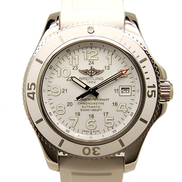ブライトリング　BREITLING　スーパーオーシャン2 42　A182AJARRC　ホワイト　日本限定　42mm　ラバーベルト　USED　中古