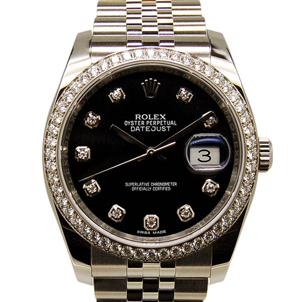 ロレックス　ROLEX　デイトジャスト　Ref.116244G　ダイヤモンド　ブラック　ランダム番　国内正規　未使用品