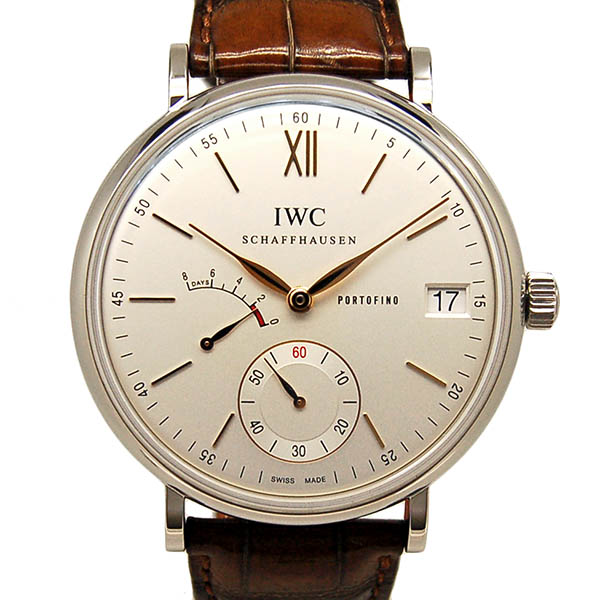IWC　ポートフィノ　ハンドワインド　8デイズ　IW510103　SS　45mm　シルバー　サントーニ革　USED　中古