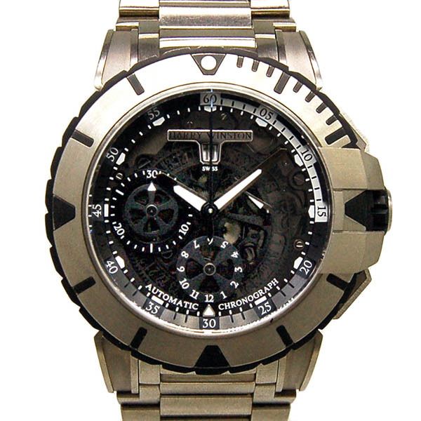 ハリーウィンストン　HARRY WINSTON　オーシャンスポーツ　クロノグラフ　OCSACH44ZZ004　44mm　ザリウム　ブラック　USED　中古