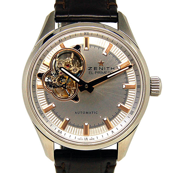 ゼニス　ZENITH　エルプリメロ　シノプシス 03.2170.4613/01.C713　SS　シルバー　革ベルト　40mm　USED　中古