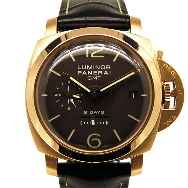 パネライ　PANERAI　ルミノール1950 8デイズ GMT オロロッソ　PAM00576　18KRG　ブラウン　手巻き　USED　中古