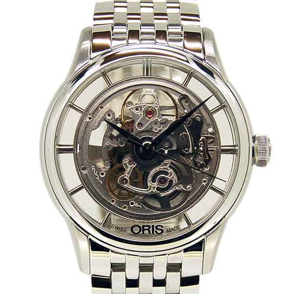 オリス　ORIS　アートリエ　トランスルーセント スケルトン　734 7684 4051M　スケルトン　SS　自動巻　USED　中古