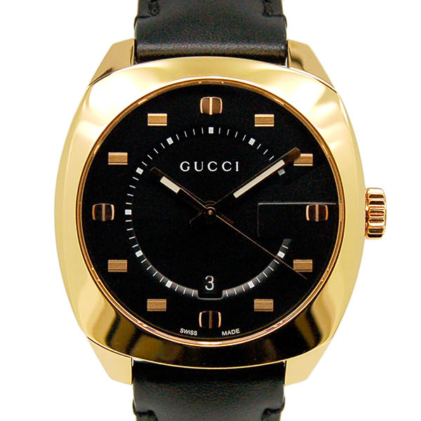 グッチ　GUCCI　GG2570　YA142309　40mm　クォーツ　ブラック　革ベルト　新品アウトレット