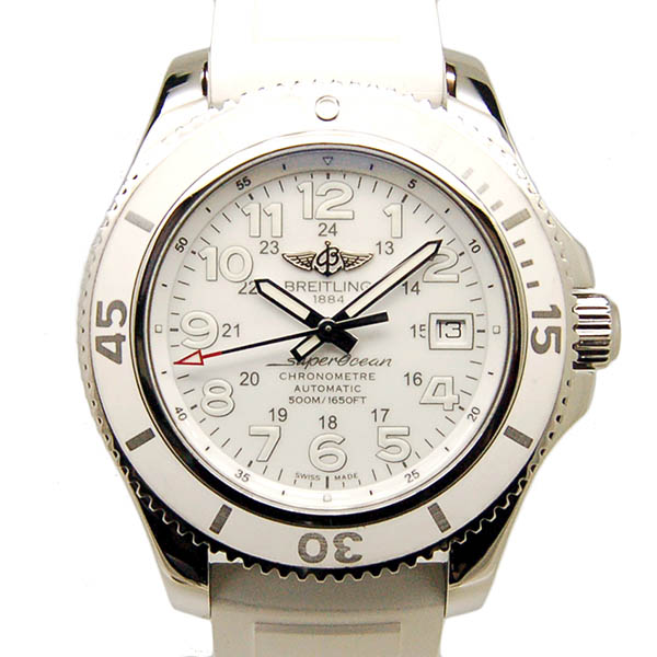 ブライトリング　BREITLING　スーパーオーシャン2 42　A182AJARRC　ホワイト　日本限定　42mm　ラバーベルト　USED　中古