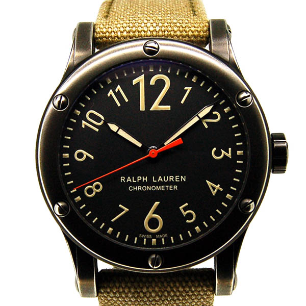 ラルフローレン　RALPH LAUREN　スポーティング　サファリRL67　クロノメーター　RLR0220900　45mm　ブラック　USED　中古