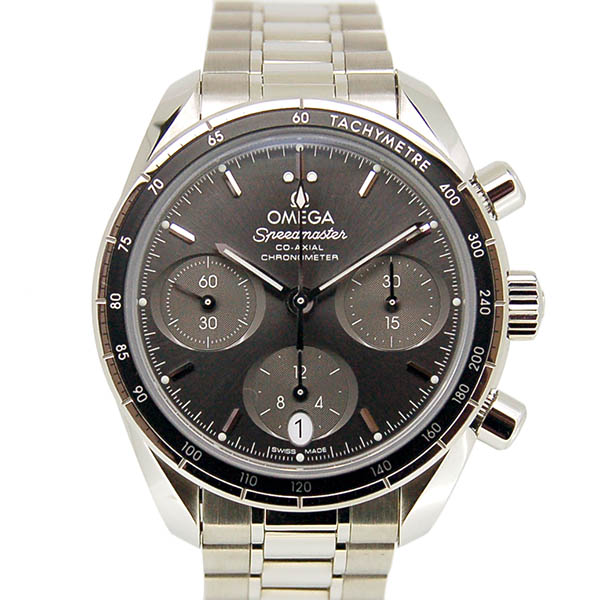 オメガ　OMEGA　スピードマスター 38　コーアクシャル 　324.30.38.50.06.001　SS　38mm　グレー　未使用品