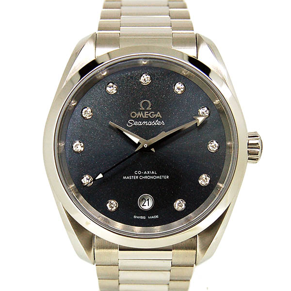 オメガ　OMEGA　シーマスター　アクアテラ　マスタークロノメーター　11Pダイヤ　220.10.38.20.53.001　シマーブルーグレー　USED　中古