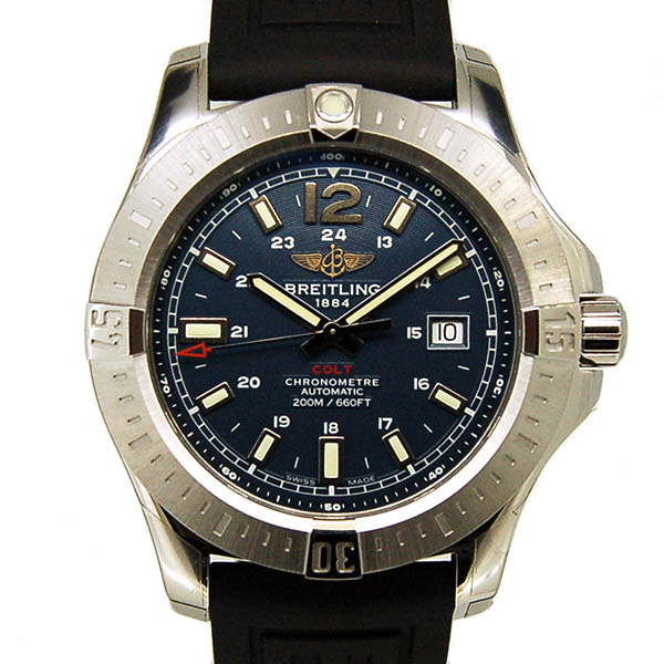 ブライトリング　BREITLING　コルト　オートマチック　A173C06VRC　マリーナブルー　自動巻　SS　ラバー　未使用品
