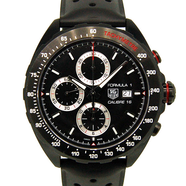 タグホイヤー　TAG HEUER　フォーミュラ1 クロノグラフ　CAZ2011.FT8024　ブラック　SS　ラバーベルト　44mm　USED　中古