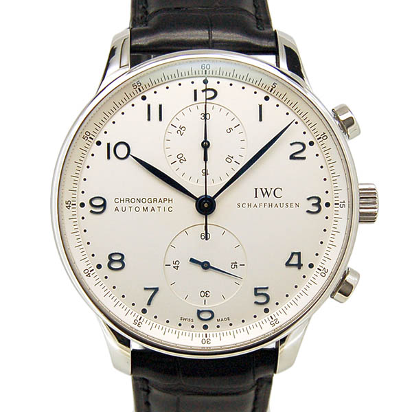 IWC　ポルトギーゼ　クロノグラフ　シルバー　青針　IW371417　自動巻　USED　中古