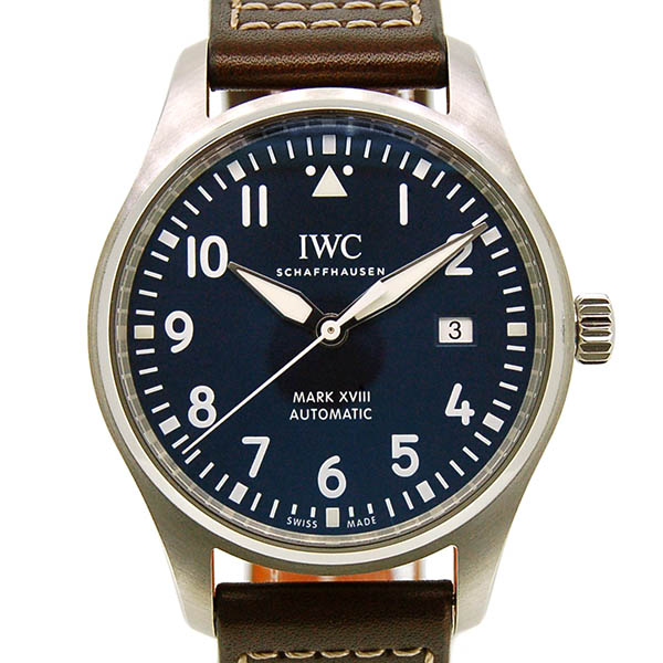 IWC　パイロットウォッチ　マーク18　プティ・プランス　IW327004　ブルー　革ベルト　未使用品