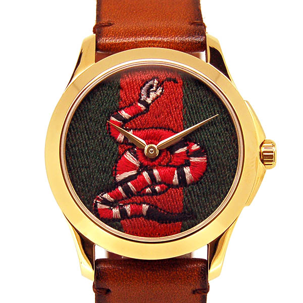 グッチ　GUCCI　Gタイムレス ル マルシェ デ メルヴェイユ スネークダイヤル　YA1264012　38mm　クォーツ　革ベルト　新品アウトレット