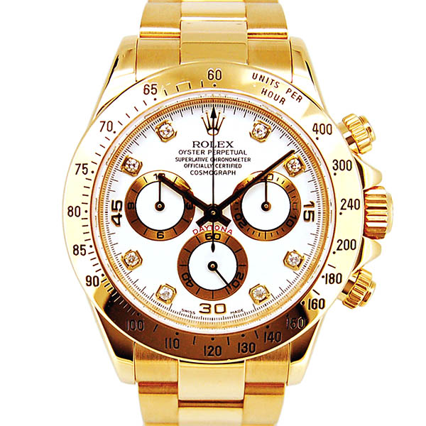 ロレックス　ROLEX　デイトナ　116528G　18Kイエローゴールド　8Pダイヤ　Y番　USED　中古