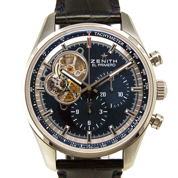 ゼニス　ZENITH　クロノマスターオープン　エルプリメロ　シャルルベルモ　03.20416.4061/51.C700　42mm　ブルー　USED　中古