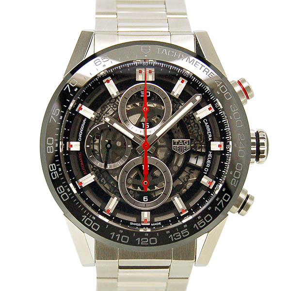 タグホイヤー　TAG HEUER　カレラ　キャリバーホイヤー01　CAR201V.BA0714　43mm　ブラック　USED　中古