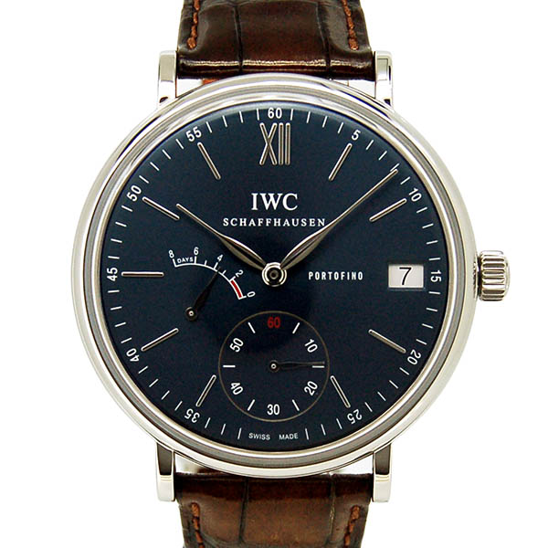 IWC　ポートフィノ　ハンドワインド　8デイズ　IW510106　SS　45mm　ブルー　サントーニ革　USED　中古