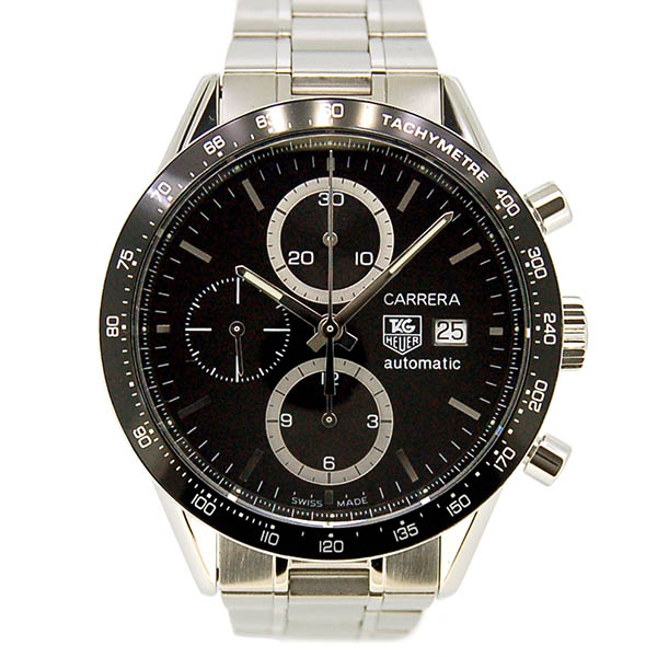 タグホイヤー　TAG HEUER　カレラタキメーター　クロノグラフ　CV2010.BA0786　SS　ブラック　自動巻　USED　中古
