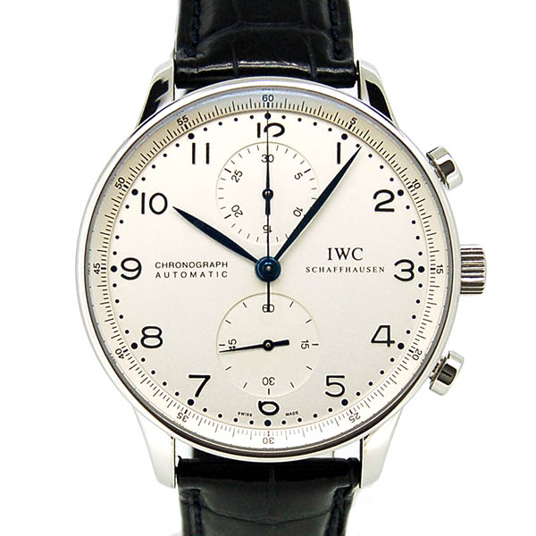 IWC　ポルトギーゼ　クロノグラフ　シルバー　青針　IW371417　自動巻　USED　中古