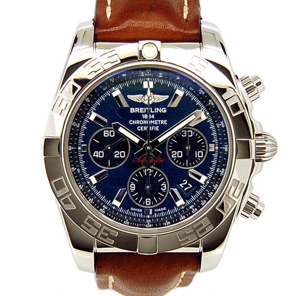 ブライトリング　BREITLING　クロノマット44　A011C89KBA　ブラックアイブルー　SS　革ベルト　43,5mm　USED　中古