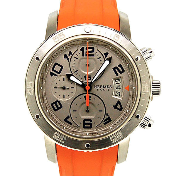 エルメス　HERMES　クリッパークロノ　メカニカルダイバー　CP2.941.220/1C4　グレー　44mm　USED　中古