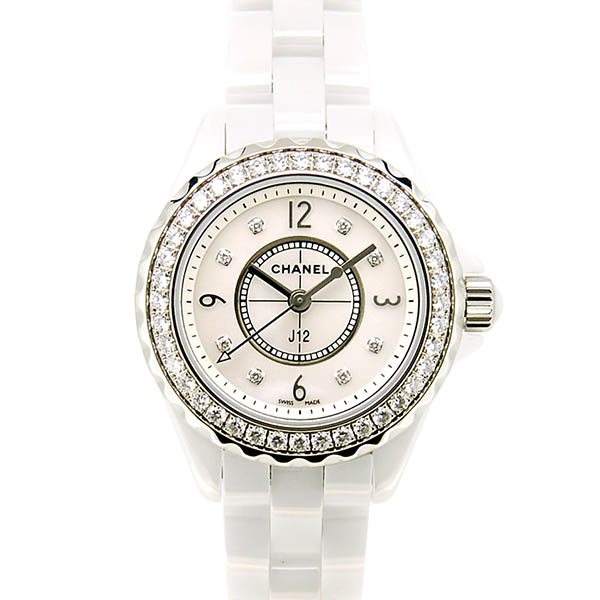 シャネル　CHANEL　J12　H2572　ダイヤモンドベゼル　29mm　ホワイト　未使用品