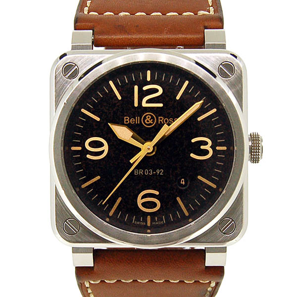 ベル＆ロス　BELL＆ROSS　BR03-92　ゴールデンヘリテージ　BR0392-ST-G-HE/SCA/2　ブラック　42mm　USED　中古