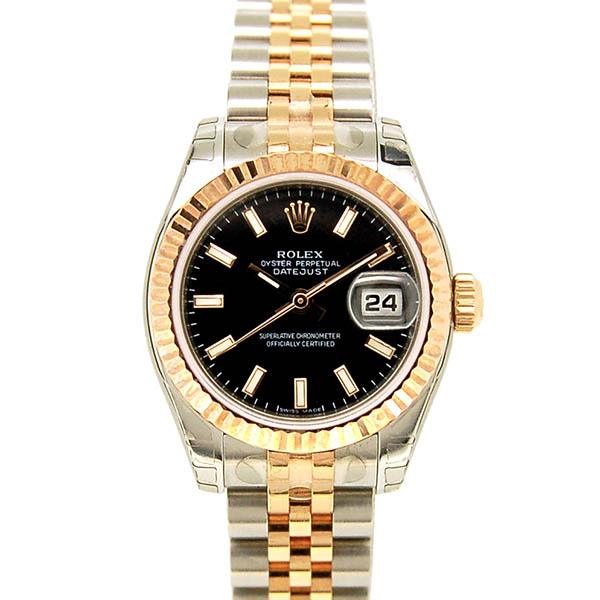 ロレックス　ROLEX　デイトジャスト　Ref.179171　ブラック　SS/PG　D番ルーレット　未使用品