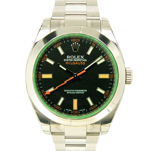 ロレックス　ROLEX　ミルガウス　116400GV　グリーンガラス　ブラック　V番ルーレット　未使用品