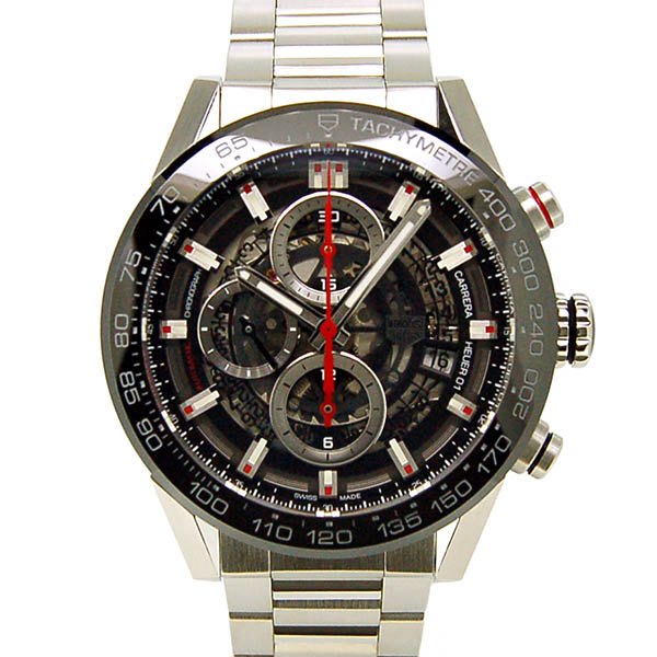 タグホイヤー　TAG HEUER　カレラ　キャリバーホイヤー01　CAR201V.BA0714　43mm　ブラック　USED　中古