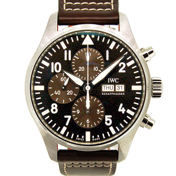 IWC　パイロットウォッチ クロノグラフ アントワーヌ・ド・サンテグジュペリ　IW377713　デイデイト　SS　ブラウン　自動巻　革　43mm　未使用品