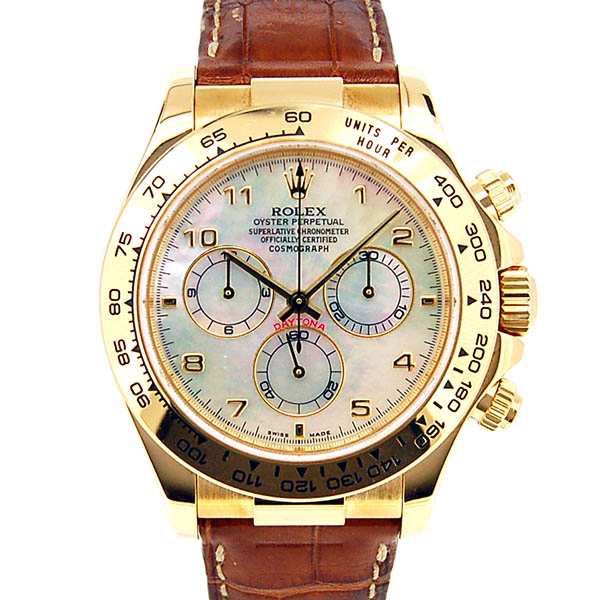 ロレックス　ROLEX　デイトナ　Ref.116518NA　K18YG　ホワイトシェル　自動巻き　K番　革ベルト　USED　中古
