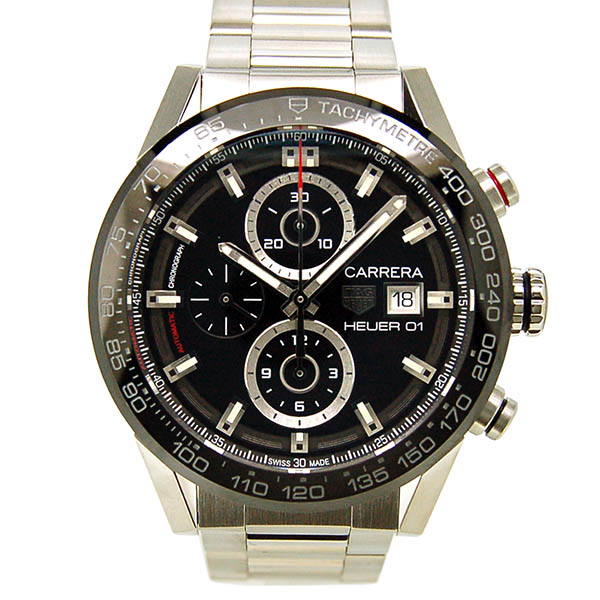 タグホイヤー　TAG HEUER　カレラ クロノグラフ キャリバー ホイヤー01　CAR201Z.BA0714　ブラック　43mm　USED　中古