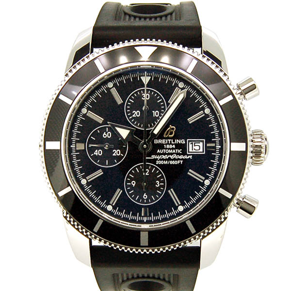 ブライトリング　BREITLING　スーパーオーシャンヘリテージ　クロノグラフ　46mm　A272B08ORC　ブラック　ラバーベルト　USED　中古