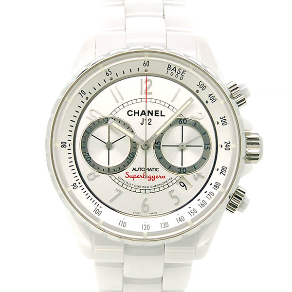 シャネル　CHANEL　J12　スーパーレッジェーラ　H3410　41mm　ホワイトセラミック　クロノグラフ　メンズ　USED　中古