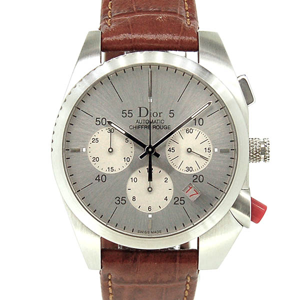 ディオール　DIOR　シフル ルージュ クロノグラフ　CD084611　38mm　シルバー　SS　USED　中古