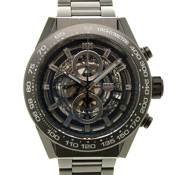 タグホイヤー　TAG HEUER　カレラ　クロノグラフ　キャリバー　ホイヤー01　ブラックセラミック　CAR2A91.BH0742　45mm　USED　中古