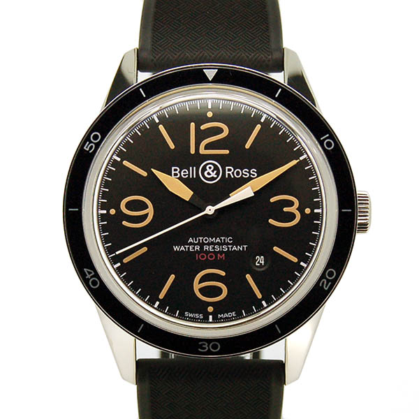 ベル＆ロス　BELL＆ROSS　ヴィンテージ BR123 スポーツヘリテージ　V-BR123 SPORT HERITAGE-R　ブラック　ラバーベルト　41mm　USED　中古