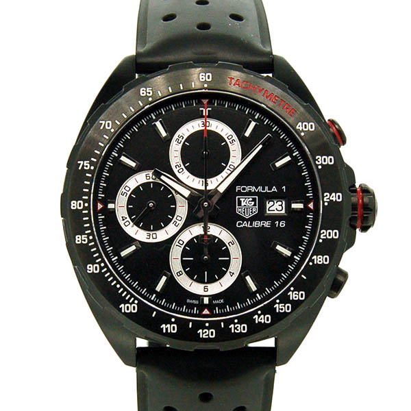 タグホイヤー　TAG HEUER　フォーミュラ1 クロノグラフ　CAZ2011.FT8024　ブラック　SS　ラバーベルト　44mm　USED　中古