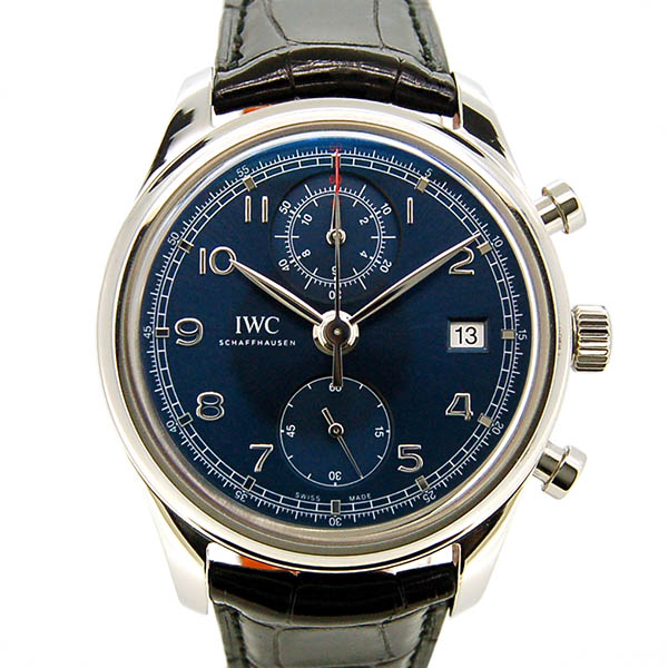 IWC　ポルトギーゼ クロノグラフ クラシック ローレウス スポーツ フォー グッド　IW390406　ブルー　革　世界1000本限定　42mm　USED　中古