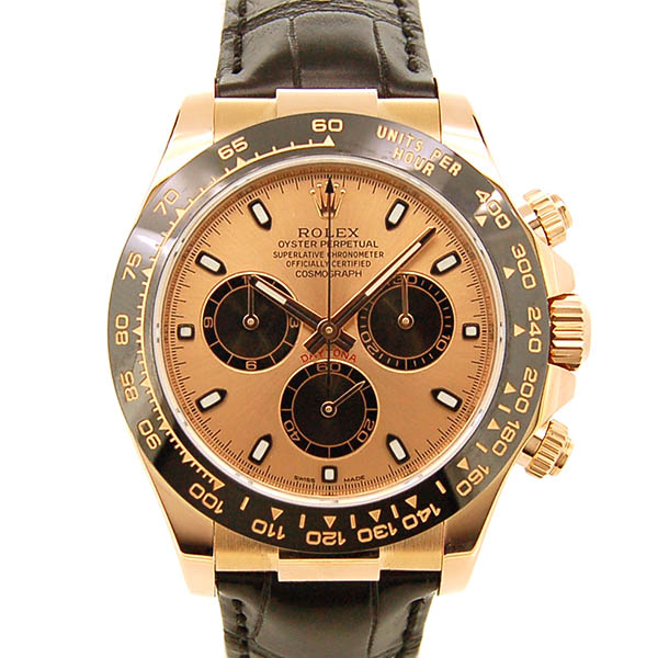 ロレックス　ROLEX　デイトナ　Ref.116515LN　K18RG　セラミックベゼル　40mm　ピンク/ブラック　革ベルト　ランダム番　USED　中古