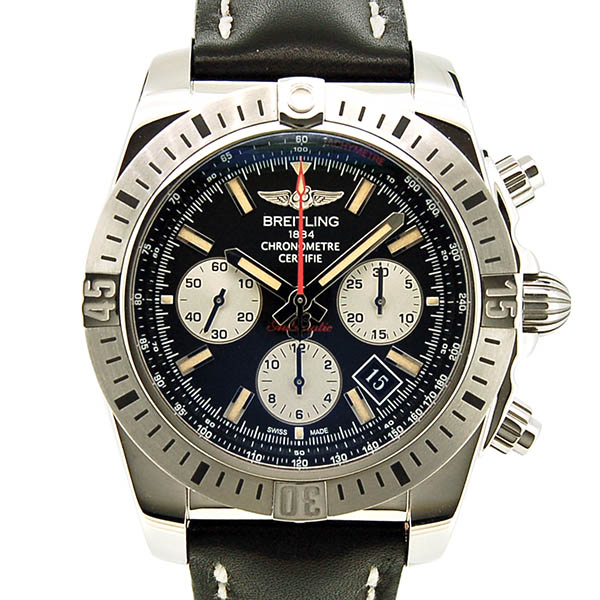 ブライトリング　BREITLING　クロノマット44　エアボーン　A005B13KBA　SS　ブラック　44mm　革ベルト　USED　中古