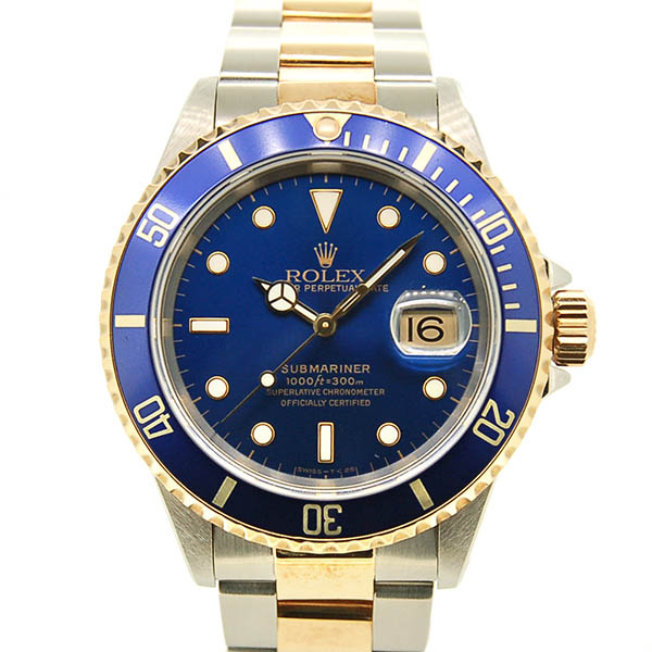 ロレックス　ROLEX　サブマリーナデイト　Ref.16613　ブルー　SS×YG　S番　40mm　USED　中古