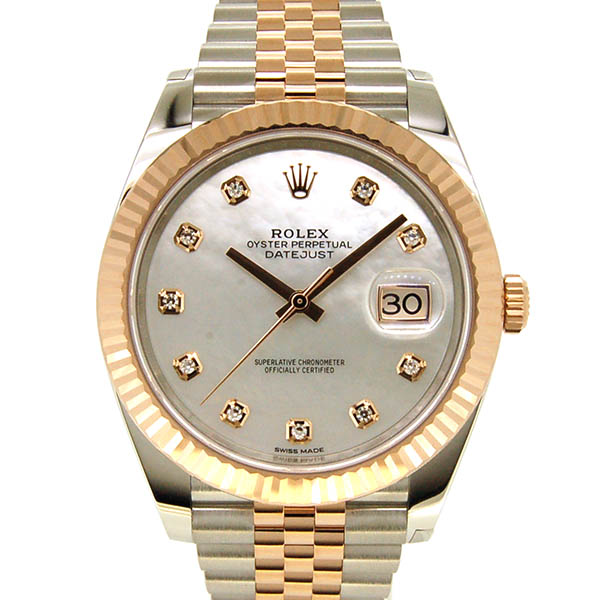 ロレックス　ROLEX　デイトジャスト41　126331NG　10Pダイヤ　ホワイトシェル　国内正規品　未使用品
